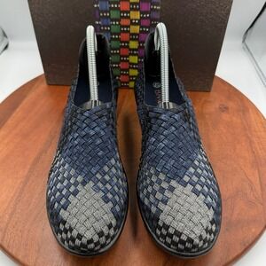 Bernie Mev Gem‎ Wedge Slip On Shoes Jeans Combo Woven Womens Size EU 42/US 11